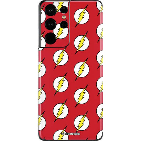 DC Comics The Flash Logo Pattern Galaxy S21 Ultra 5G Skin